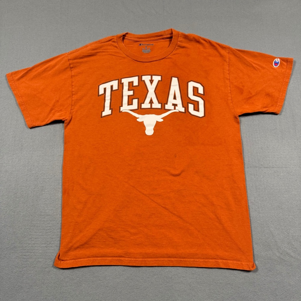 Champion Texas Longhorns T-Shirt Men Medium Burnt Orange NCAA Fan Gear UT Austin